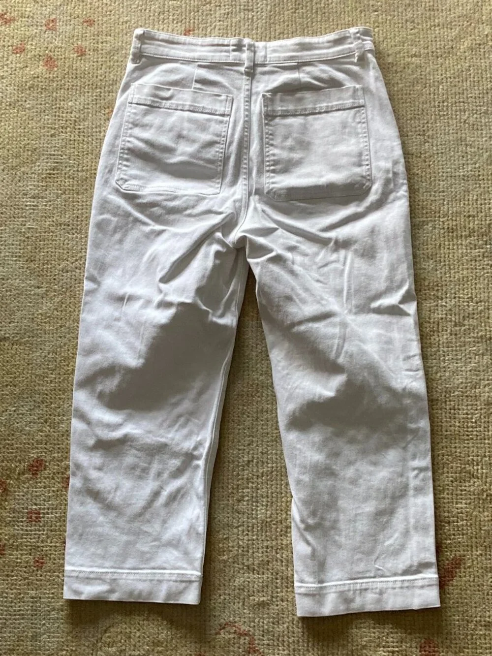 Everlane Straight Crop Pants | White Denim | 6 | Cropped | High Rise